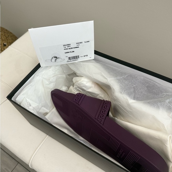 Versace Deep Purple Slide Sandals - Picture 8 of 8